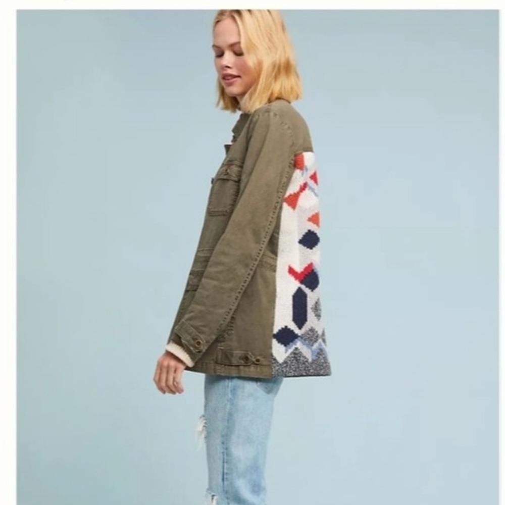 Anthropologie Arly Sweater-Back Anorak Jacket Size M